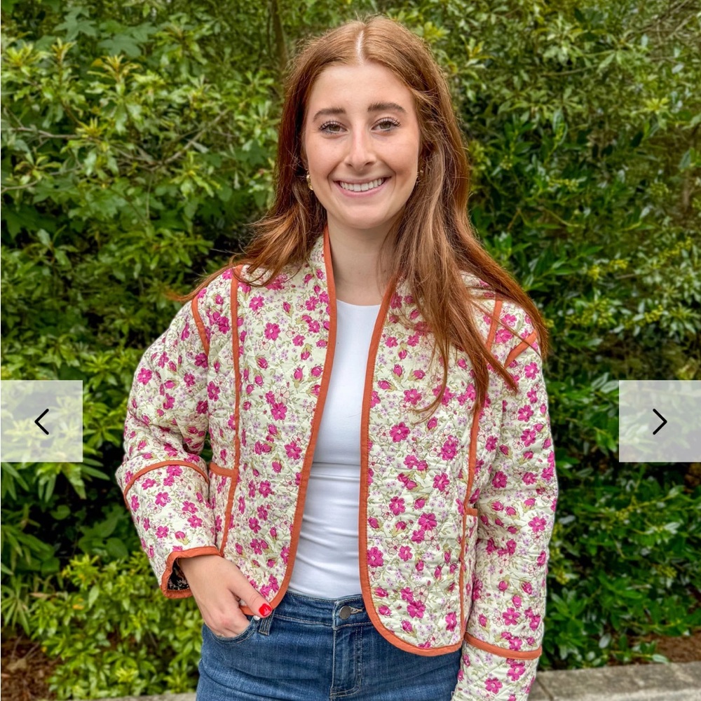 Orangetheory Pink and Cream Floral Blazer